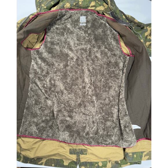 Gap Adult Large Camouflage woodland Sherpa lined jacket coat hooded Field chore - Picture 7 of 15